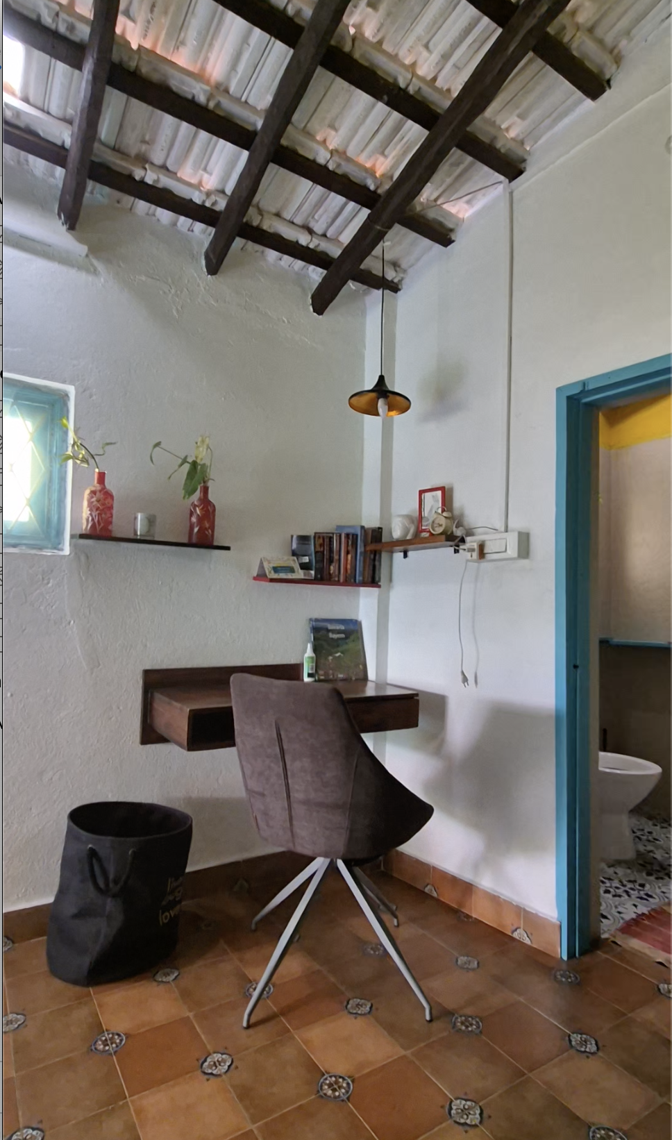 Work desk in Soppo Room — dedicated workspace, natural light, remote work ready